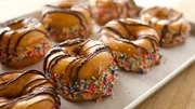 Close-up of Donut Ice Cream Sandwiches, as seen on The Pioneer Woman, Season 19.