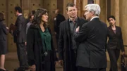 V.l.: Olivia Benson (Mariska Hargitay), Peter Stone (Philip Winchester), DA Jack McCoy (Sam Waterston)