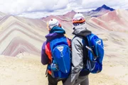 Die Regenbogenberge von Peru.