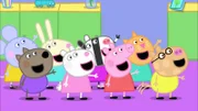 L-R: Emily Elephant, Danny Dog, Rebecca Rabbit, Suzy Sheep, Zoe Zebra, Peppa Pig, Candy Cat, Pedro Pony