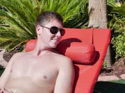 Brandon poolside in Vegas.