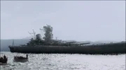 Die Yamato, die bis zum 8. Mai 1943 vor Anker liegt.