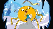 Top to bottom: Lady Rainicorn (Niki Yang), Jake (John DiMaggio), Finn (Jeremy Shada)