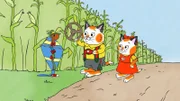 Der Kater Huckle (2.v.re.) und seine Schwester Sally (1.v.re.) wohnen in Busytown, einer quirligen, geschäftigen Stadt, in der jeden Tag seltsame Dinge passieren. Doch Huckle und seine Freunde gehen ihnen immer auf den Grund und entdecken des Rätsels Lösung.