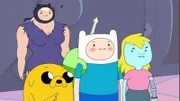 First and second from the left:  Jake (John DiMaggio), Finn (Jeremy Shada)