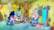 v.li.: Bunny, Cecil, GrandPat, Squidina, Patrick