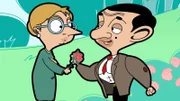 L-R: Irma Gobb (voiced by Matilda Ziegler), Mr. Bean (voiced by Rowan Atkinson)