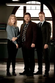 L-R: Kristin Sims (Fern Sutherland), Mike Shepherd (Neill Rea) und D.C. Breen (Nic Sampson).