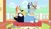 L-R: Bingo, Bandit, Bluey