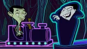 Mr. Bean und Teddy scheinen nicht beeindruckt von dem plötzlich auftauchenden Dracula zu sein.