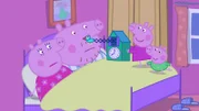 L-R: Mummy Pig, Daddy Pig, Peppa Pig, George Pig