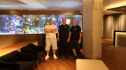 Wayde, Brett and John show off the tank.