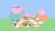 v.li.: Daddy Pig, Peppa Pig, George Pig, Mummy Pig