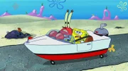 L-R: Mr. Krabs, SpongeBob