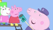 L-R: Suzy Sheep, Peppa Pig, Grandpa Pig