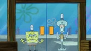 L-R: SpongeBob, Squidward
