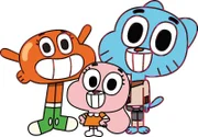 Gumball (r.) und Darwin (li) sind als Babysitter bei Schwesterchen Anais (m.) engagiert. Doch wie dieser Tag noch ausgehen wird, kann keiner ahnen, außer vielleicht die kluge Anais.