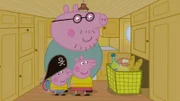 L-R: George Pig, Daddy Pig, Peppa Pig