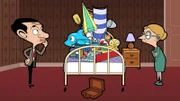 Die Entscheidung fällt schwer: Was soll Mr. Bean mit an den Strand nehmen und was bleibt zu Hause?