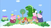 L-R: Daddy Pig, Peppa Pig, Granny Pig, George Pig, Pedro Pony, Grandpa Pig
