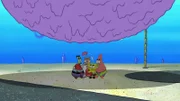 L-R: Mr. Krabs, Sandy, SpongeBob, Patrick