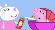v.li: Suzy Sheep, George Pig