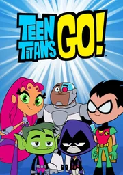 L-R: Starfire, Beast Boy, Cyborg, Raven, Robin