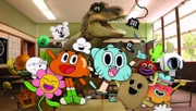 "Die fantastische Welt von Gumball", "Der Dritte." Beste Freunde zu sein ist toll, doch Gumball und Darwin wird es plötzlich etwas langweilig in ihrer Unzertrennlichkeit. Der Versuch, neues Blut in ihre Zweierbeziehung zu bringen, gelingt nach anfänglichen Schwierigkeiten, doch dann machen sich bald Missgunst und Eifersucht breit.