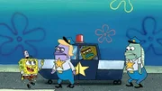 SpongeBob (l.), Tattletale Strangler (2.v.r.)