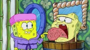 L-R: SpongeBob, Spongy Spongy