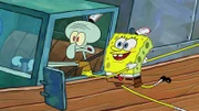 L-R: Squidward, SpongeBob