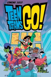 L-R: Raven, Starfire, Robin, Cyborg