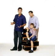 L-R: Charlie Harper (Charlie Sheen), Alan Harper (Jon Cryer), Jake Harper (Angus T. Jones)