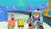 L-R: Patrick, SpongeBob, Professor Percy, Dr. Marmalade, Lord Reginald