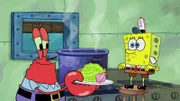 L-R: Mr. Krabs, SpongeBob