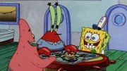 L-R: Patrick, Mr. Krabs, SpongeBob