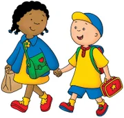 Caillou (re.) und seine Freundin Clementine.