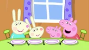 v.li.: Rebecca Rabbit, Richard Rabbit, George Pig, Peppa Pig