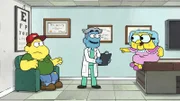 On the left: Bill Green (Bob Joles) In the right: Gramma Alice Green (Artemis Pebdani)