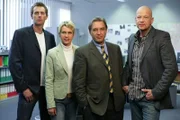 (v.l.n.r.) Assistent Gerrit Grass, Kommissarin Alexandra Rietz, Staatsanwalt Sewarion Kirkidadse, Kommissar Michael Naseband - immer im Einsatz für das Gute ...