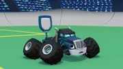 Um beim Truckball-Turnier teilnehmen zu können, wird eine Mannschaft mit insgesamt vier Trucks benötigt. Kann Blaze rechtzeitig ein Truckball-Team zusammenstellen und das Turnier gegen Crushers fieses Schummelteam gewinnen?