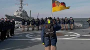 Die Hightech-Fregatte der Bundesmarine ist mit hochkomplizierter Ortungstechnik und schlagkräftigen Waffen ausgestattet.