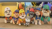 v.li.: Auntie Crane, Mix, Rubble, Motor, Charger, Wheeler, Grandpa Gravel