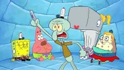 L-R: SpongeBob, Patrick, Squidward, Pearl, Mrs. Puff