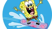 Selbst auf dem Surfbrett macht SpongeBob eine gute Figur.
