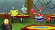 L-R: SpongeBob, Squidward, Mr. Krabs