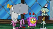 L-R: Pearl, SpongeBob, Squidward