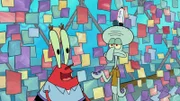 L-R: Mr. Krabs, Squidward