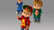 Alvin (vo.), Simon (li.) und Theodore sind drei singende Streifenhörnchen, die bei ihrem Adoptivvater Dave leben.