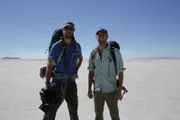 Rob Greenfield and James Levelle on the Salt Flats in Bolivia.